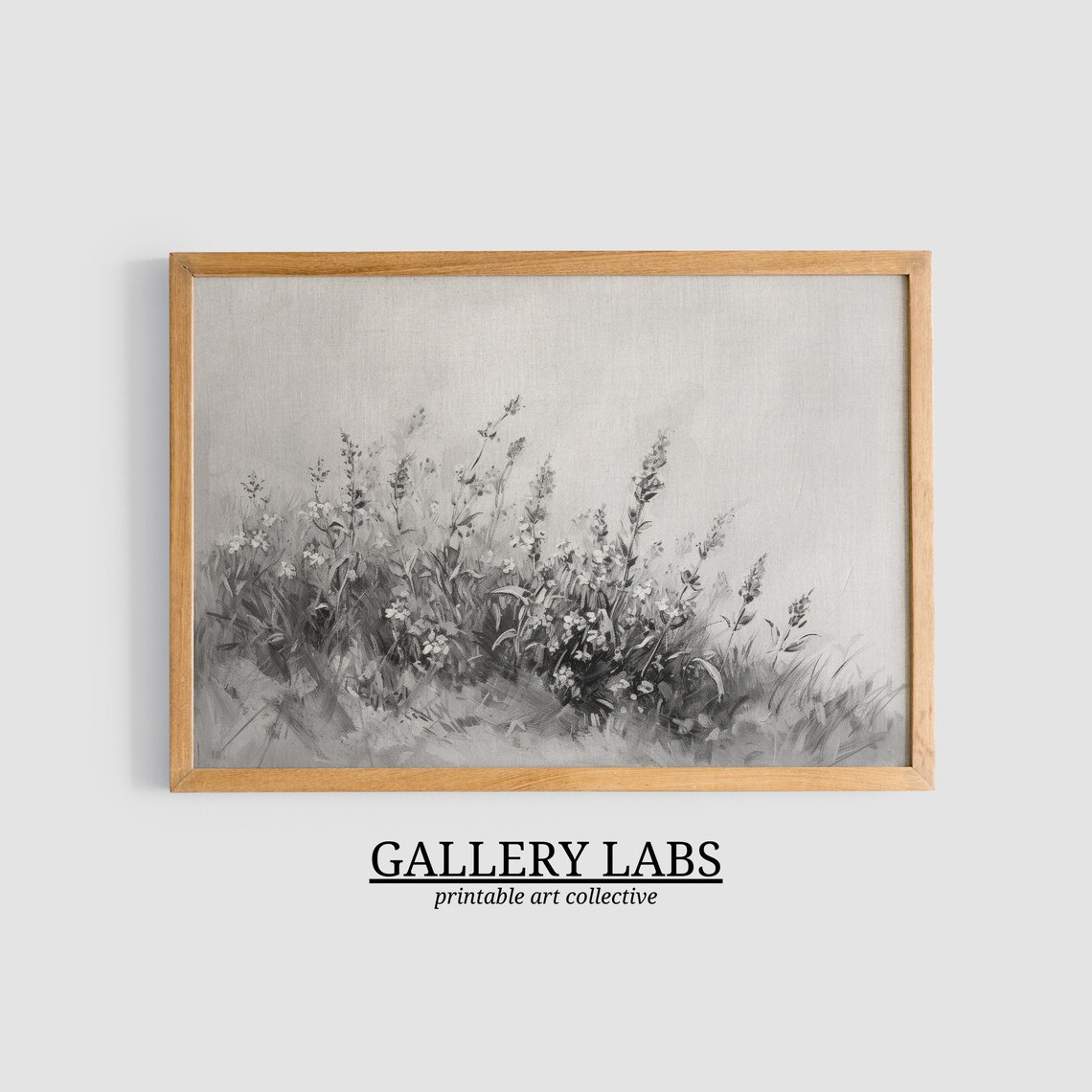 Black And White Wildflower Sketch Minimalist Botanical Poster - Image 3