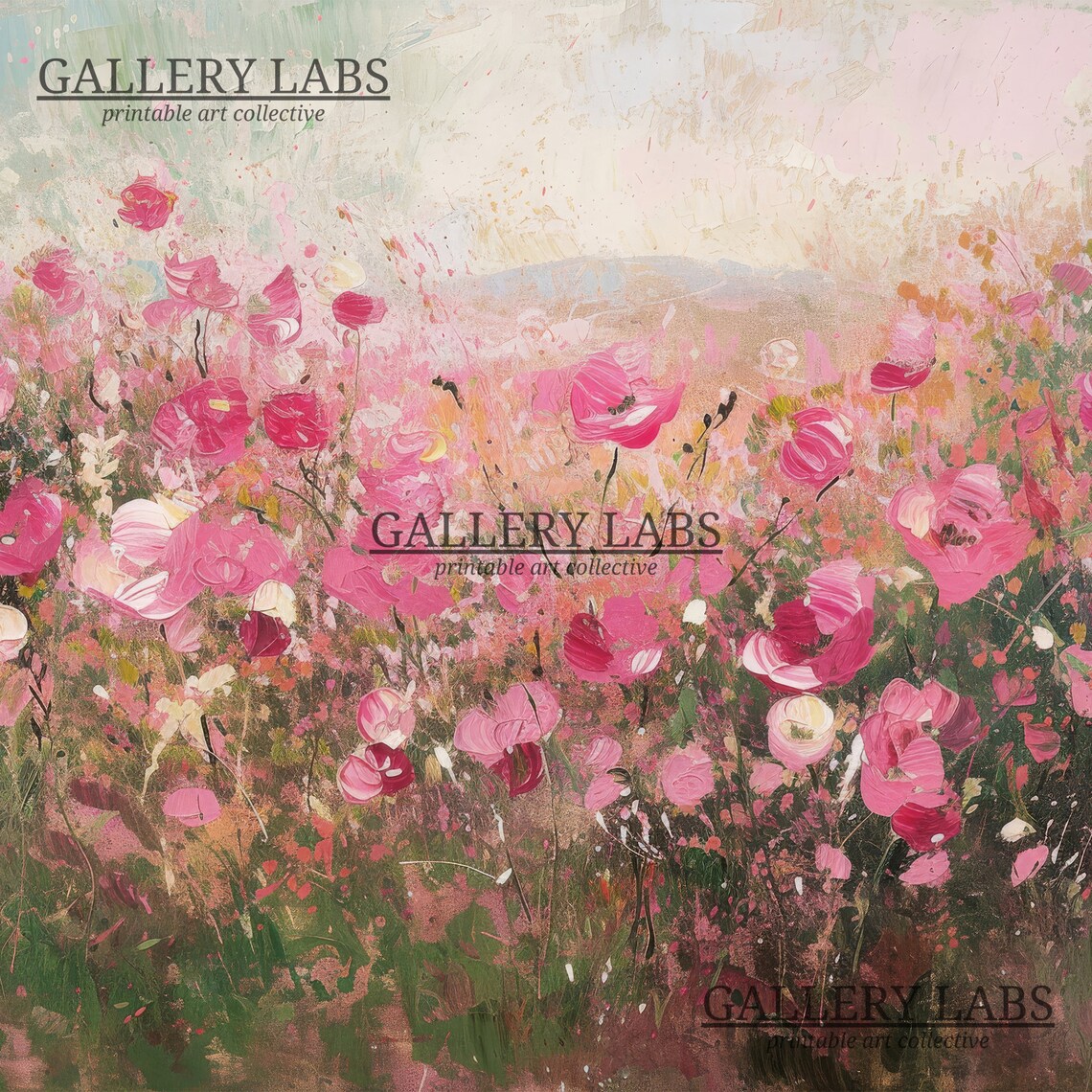 Pink Wildflower Painting, Farmhouse Art Print - Image 4