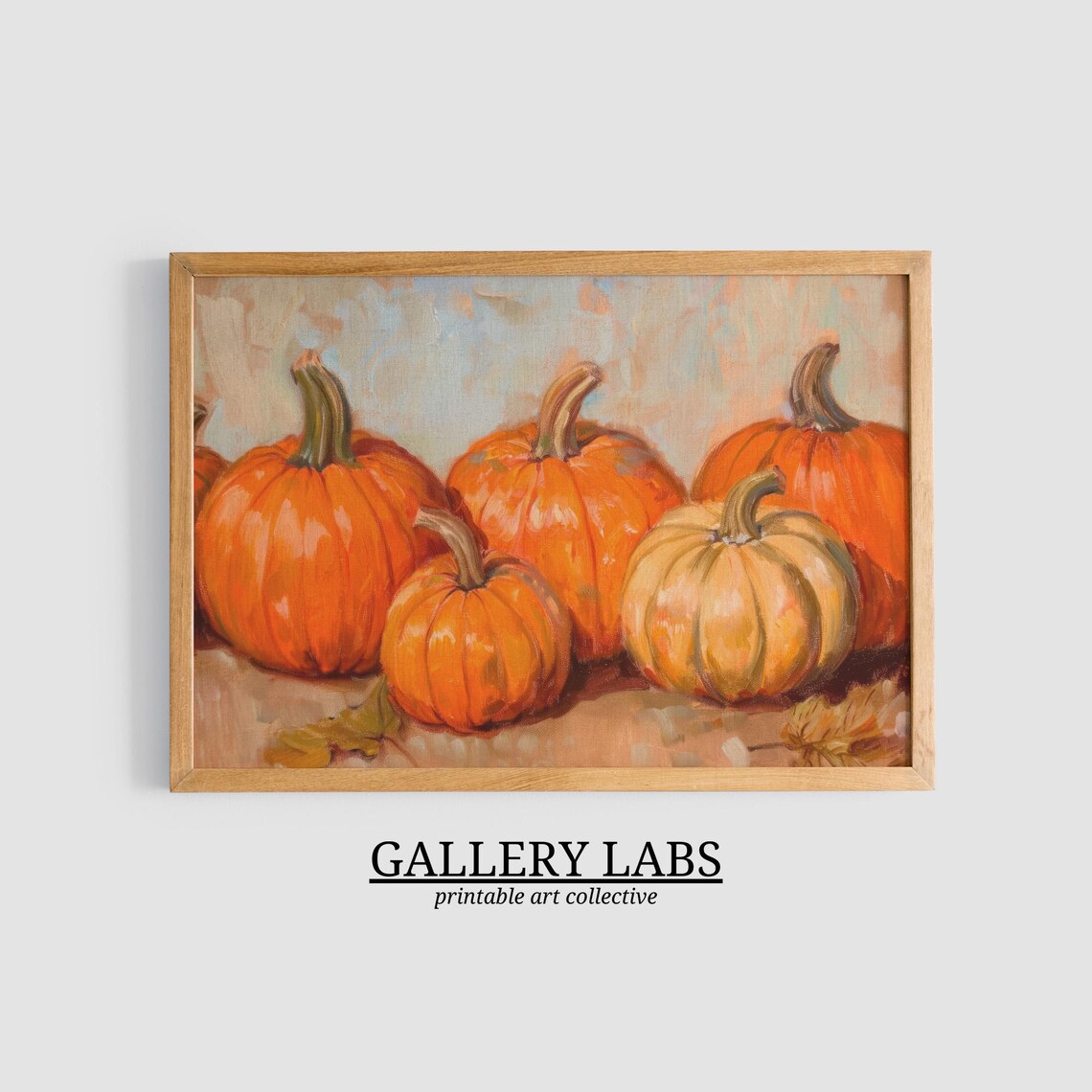 Orange Pumpkins Still Life Harvest Fall Farmhouse Halloween Wall Art Print - Image 3