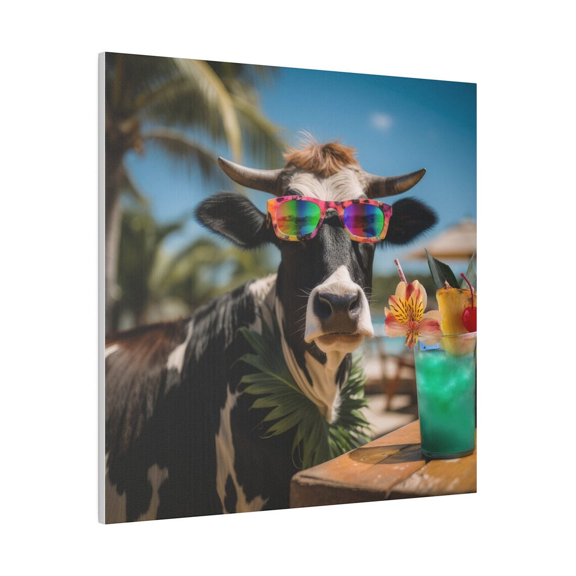 Funny Cow Holiday Vacation Hawaii Beach Art Print - Image 4