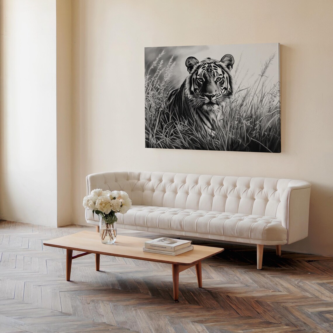 Tiger Portrait, Vintage Jungle Wall Art - Image 3