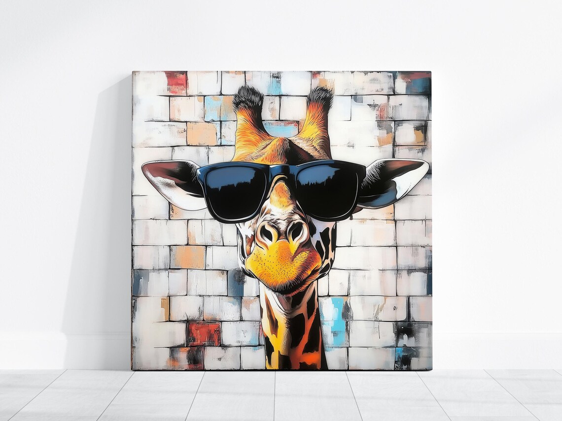 Giraffe with Sunglasses, Abstract Modern Poster - Image 4