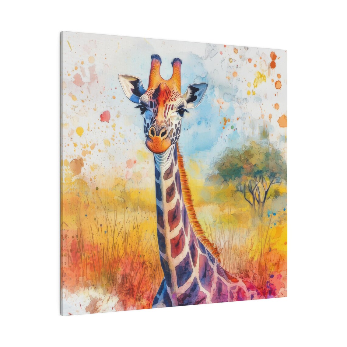 Giraffe Watercolor Safari Nursery Art Print