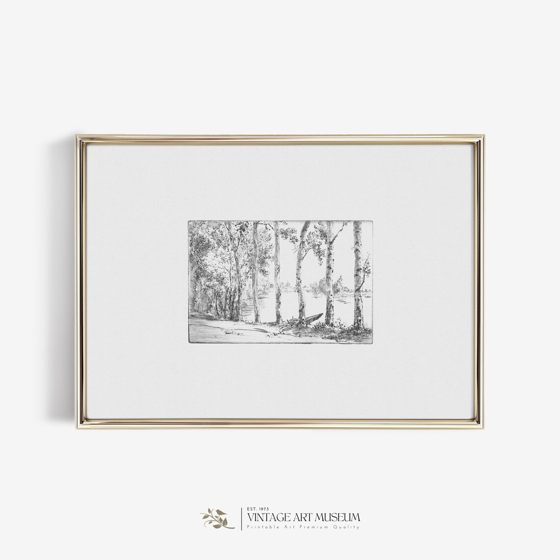 Forest Vintage Sketch Minimalist Art Print - Image 2