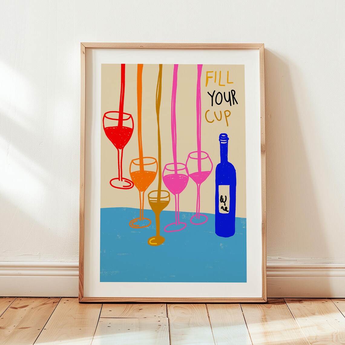 Fill Your Cup Colorful Hand Drawn Poster