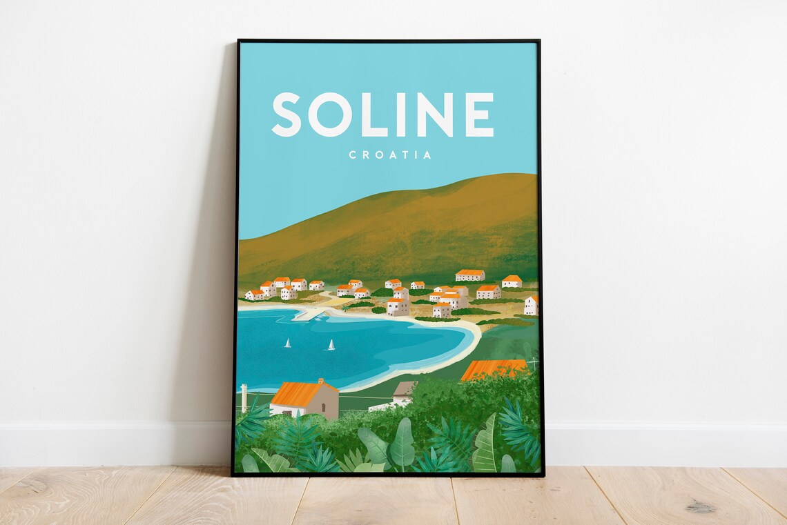 Susak Croatia Coastal Town Travel Poster Adriatic Seaside View - Image 2