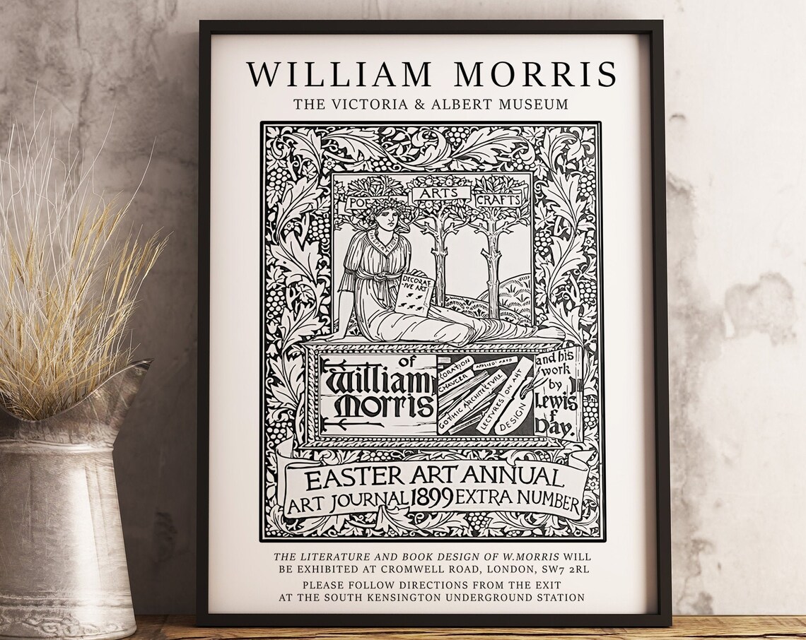 William Morris Floral Bird Exhibition Poster, Vintage Style - Image 3