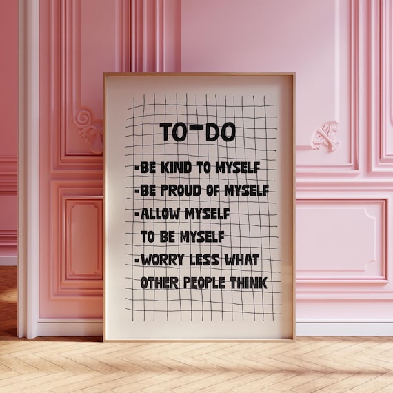 Selflove Affirmation Poster Mental Health Decor Gentle Reminder Print
