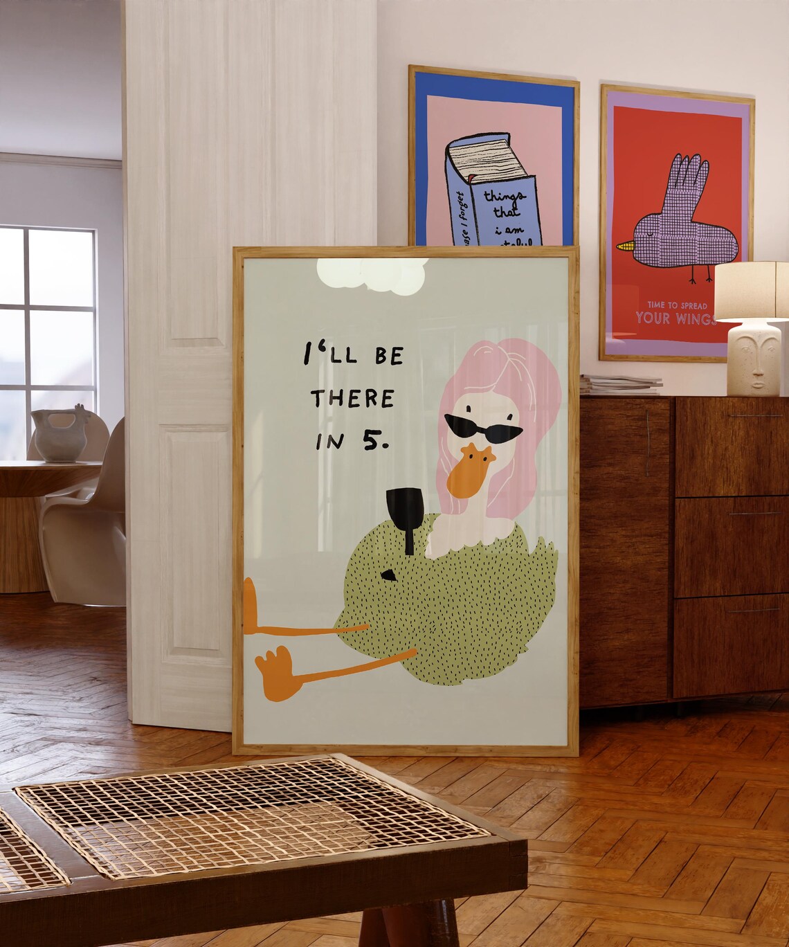 Diva Duck Bathroom Print, Funny Retro Art