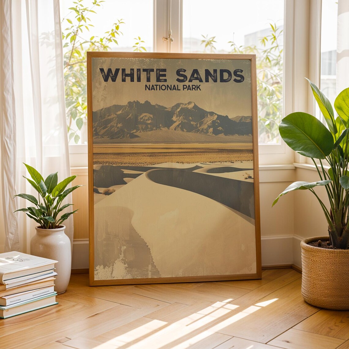 White Sands National Park Vintage Travel Poster