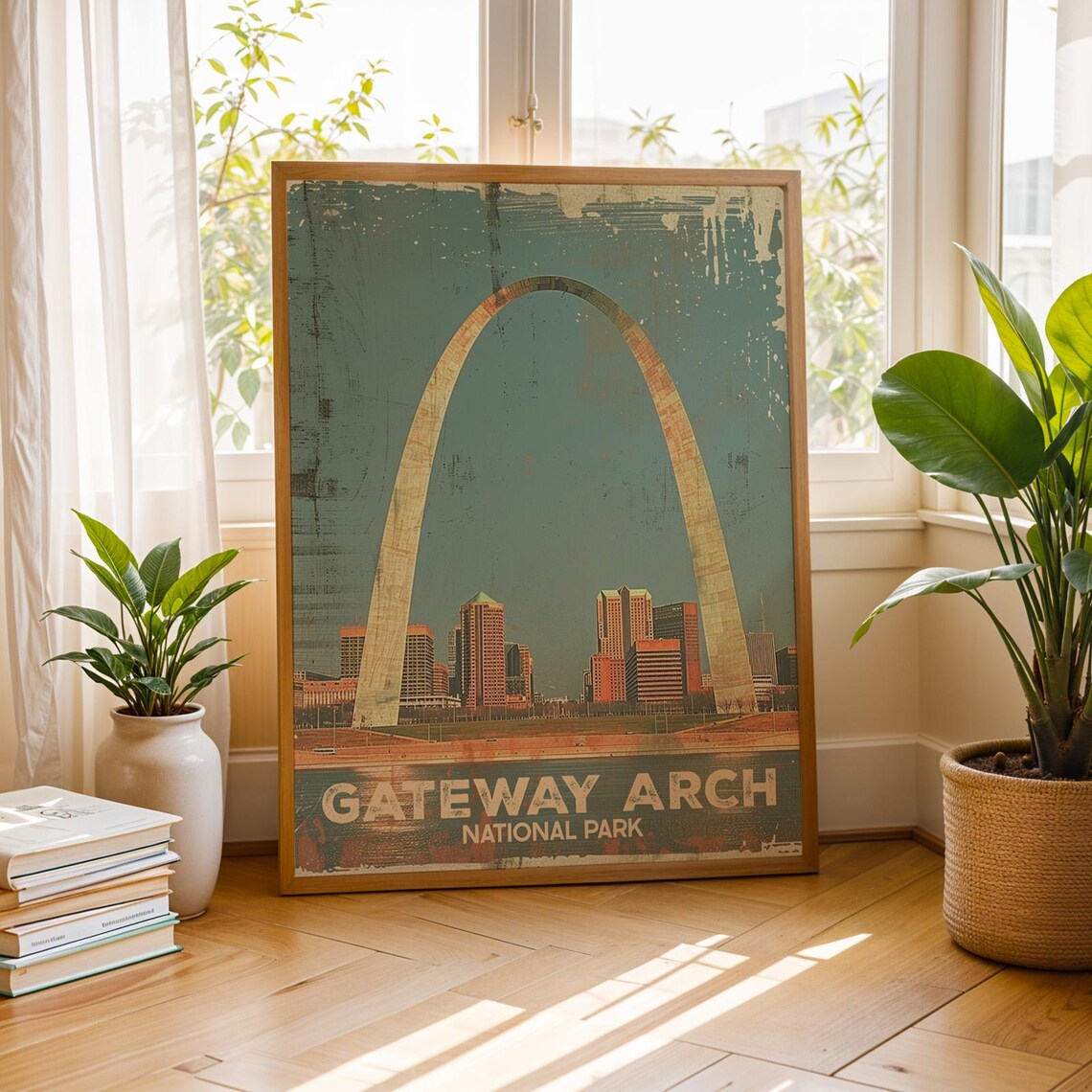 Gateway Arch National Park Vintage Travel Poster