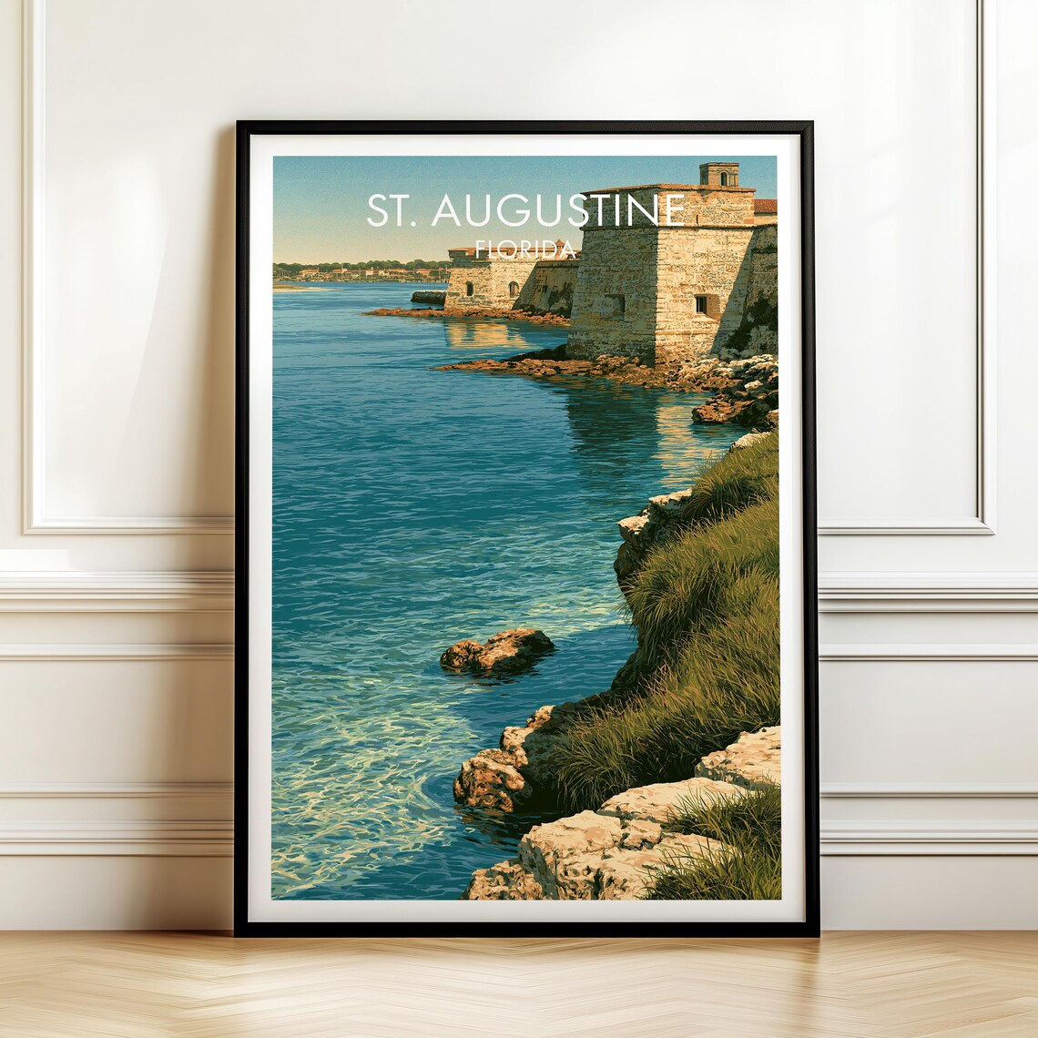 Castillo De San Marcos, St Augustine Vintage Travel Poster