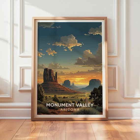 Monument Valley Vintage Arizona Travel Poster