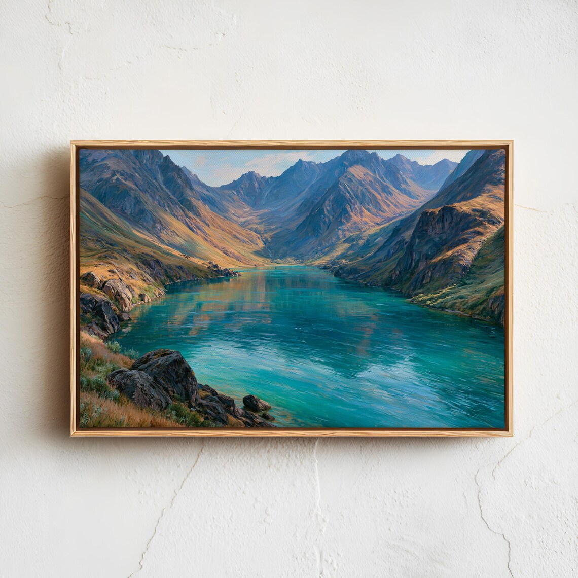 Lake Clark Turquoise Lake Mountain Valley Vintage Landscape Poster