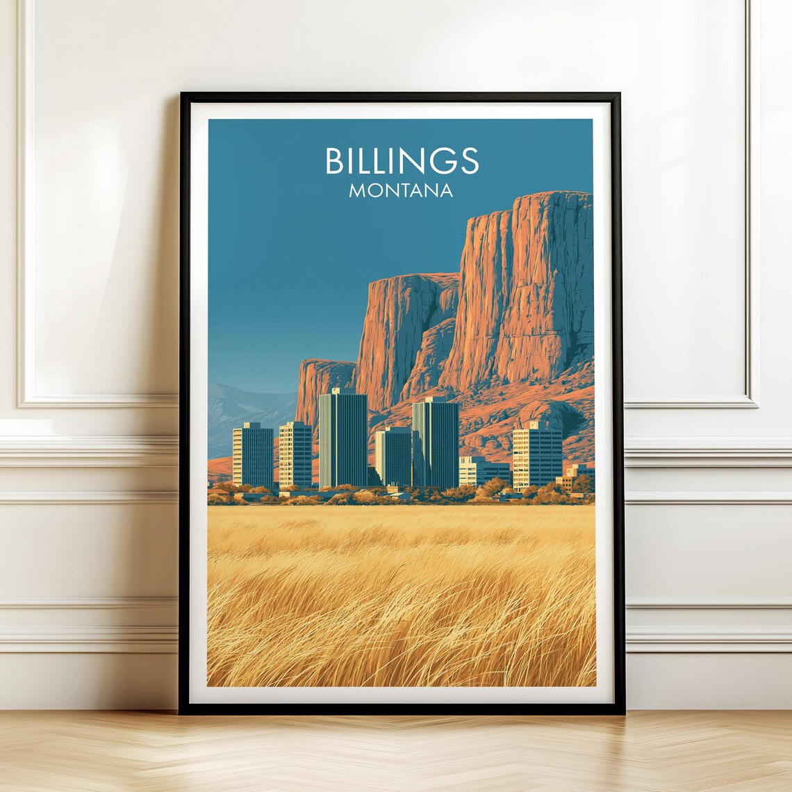 Billings Montana Vintage Travel Poster, Americana Decor