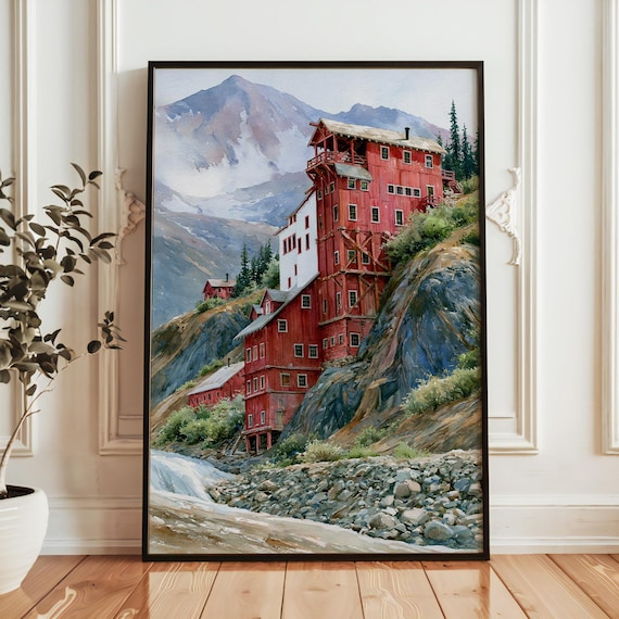 Wrangell St Elias Red Mill Historic Mountain Landscape Poster