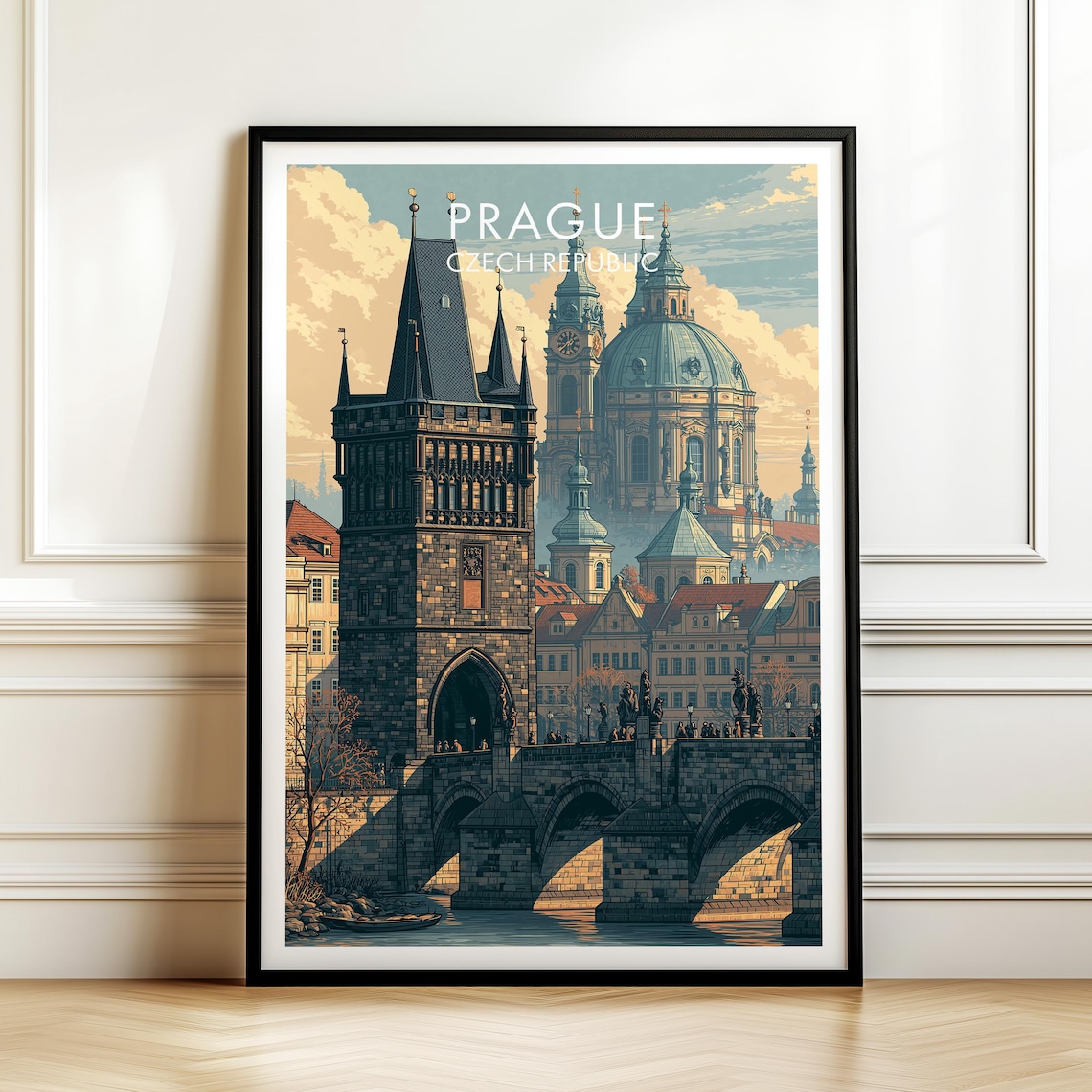 Prague Czech Republic Vintage Europe Travel Poster