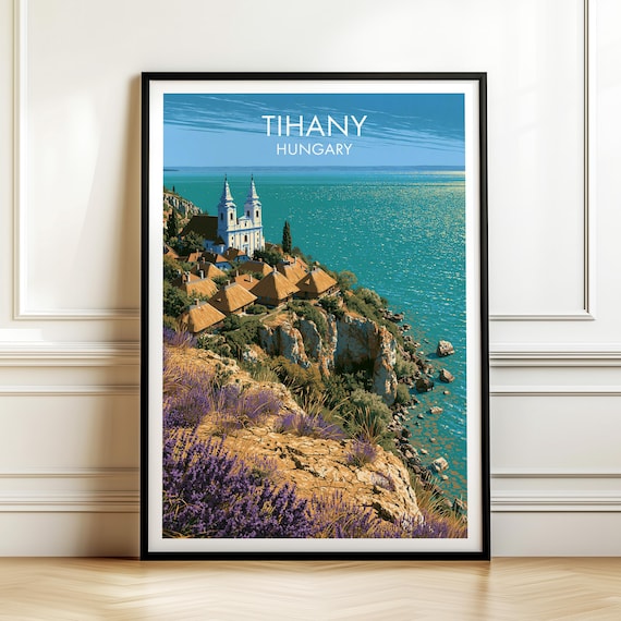 Tihany Hungary Vintage Europe Travel Poster