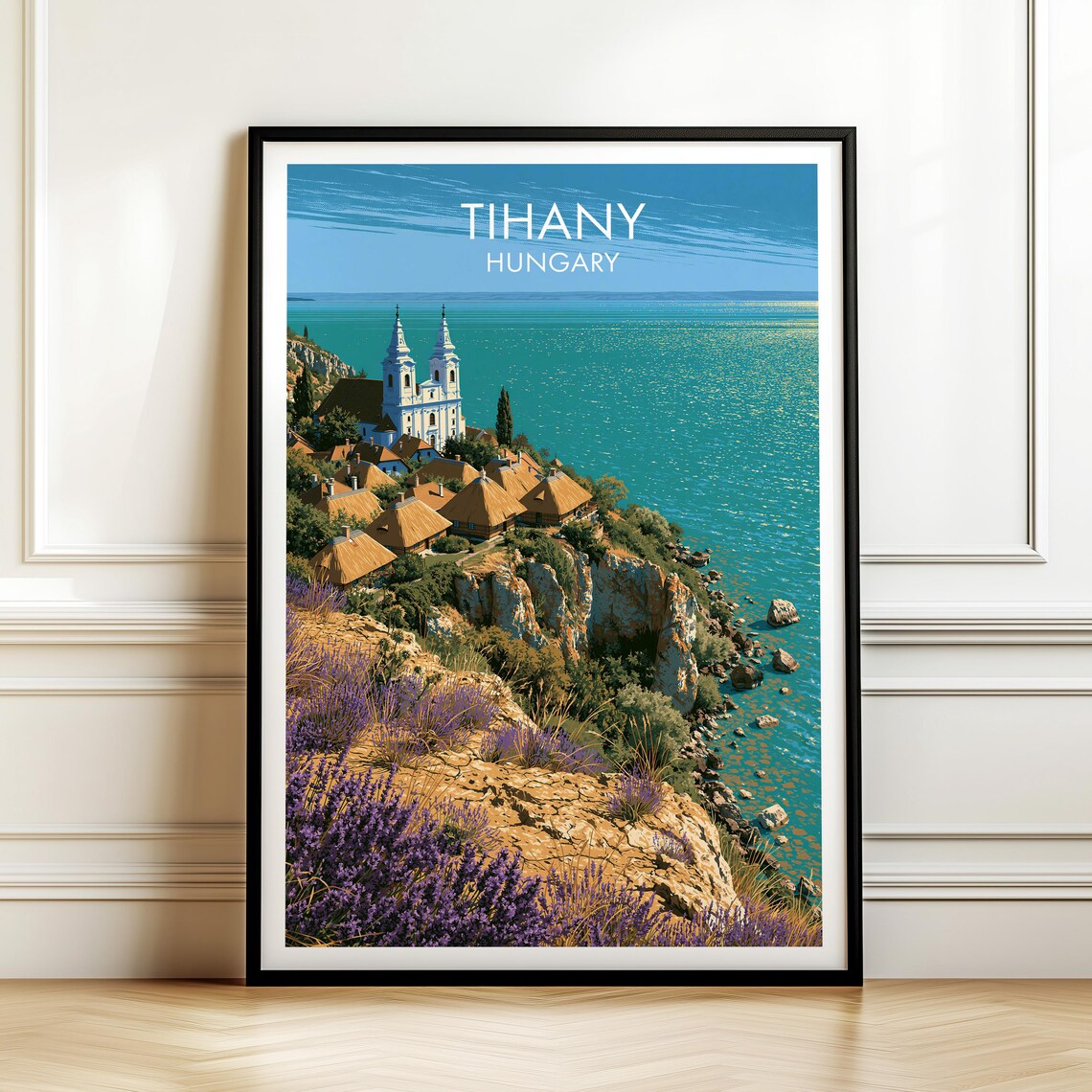 Tihany Hungary Vintage Europe Travel Poster