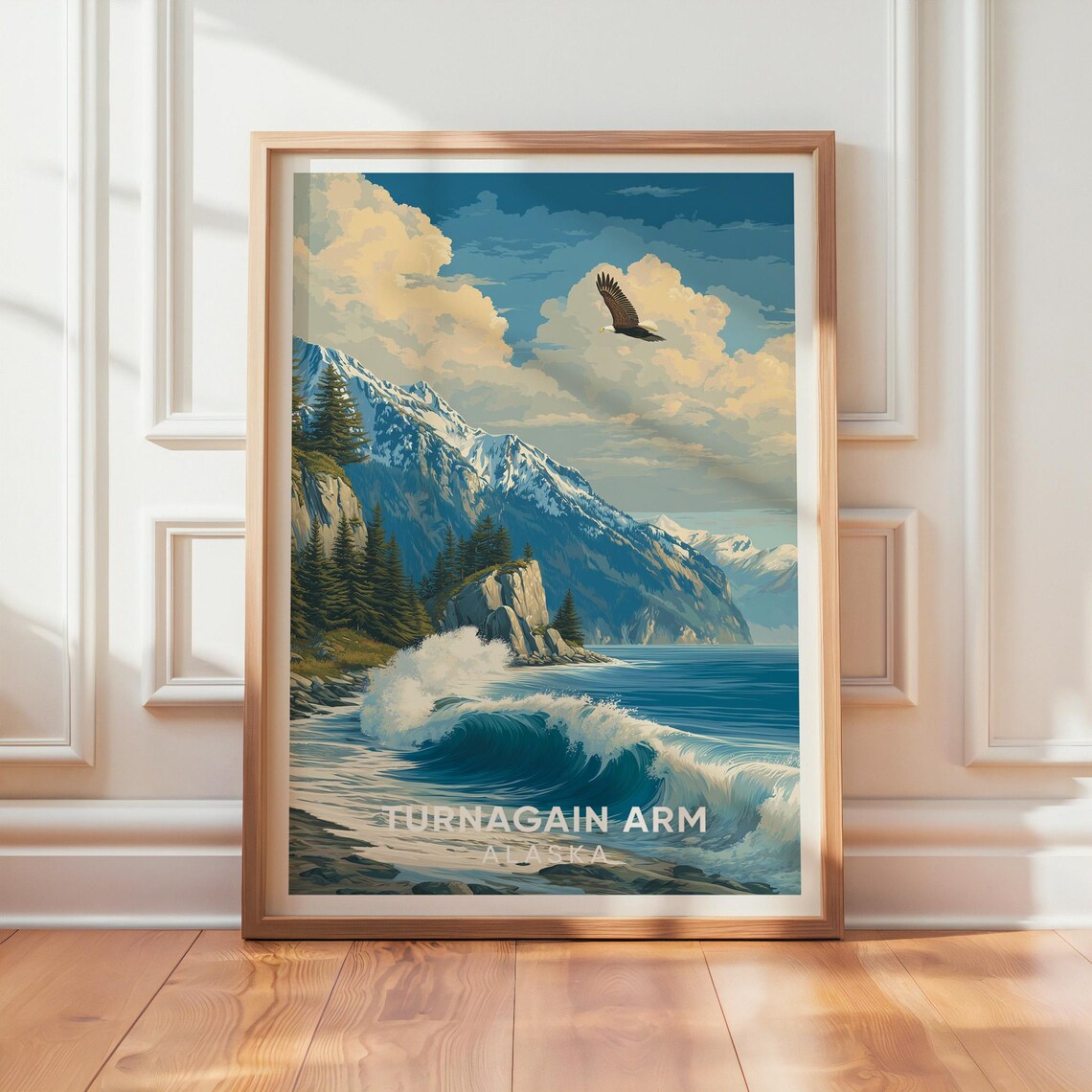 Turnagain Arm Alaska Vintage Travel Poster