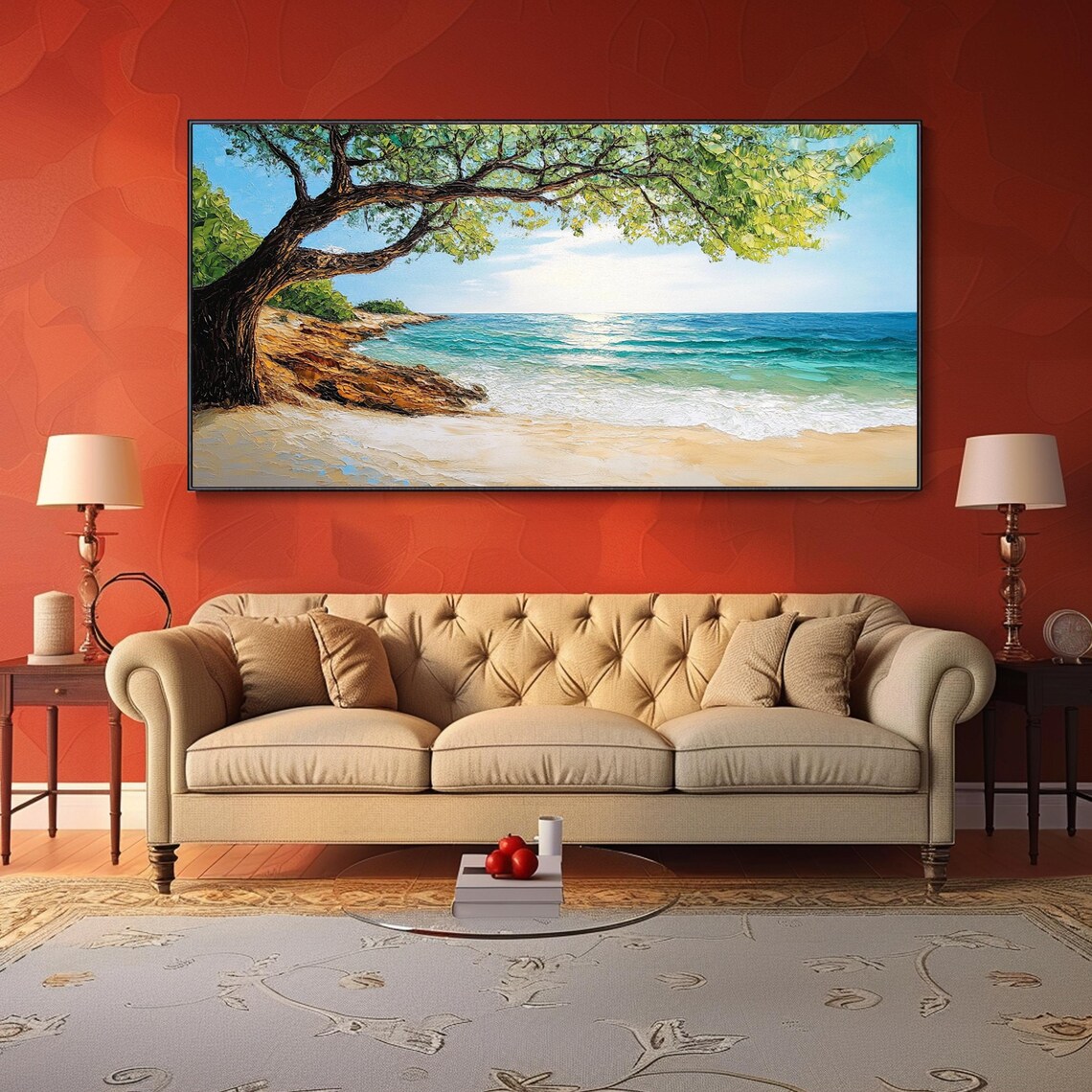 Abstract Sea Landscape Wall Art Print, Christmas Decor - Image 2