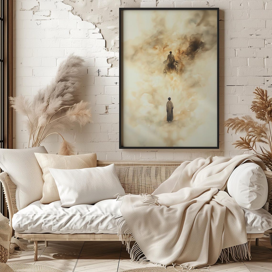 Elijah Taken To Heaven Wall Art Abstract Elijah Ascends To Heaven Print Bible Verse Wall Decor Christian Bible Scripture Poster - Image 3
