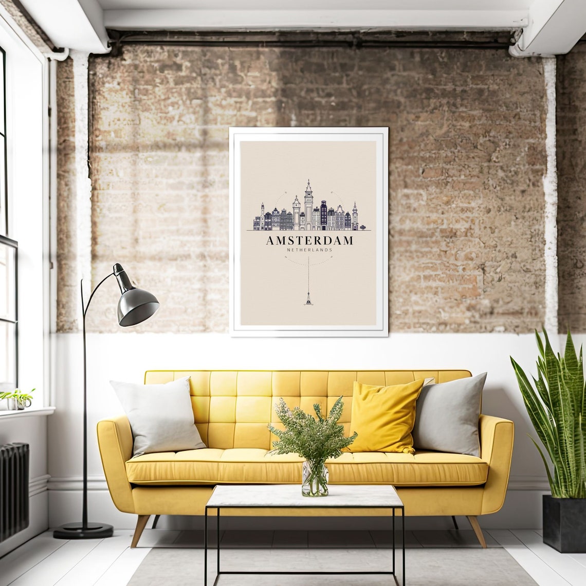 Amsterdam Netherlands Skyline Line Art Minimalist City Poster - Image 3