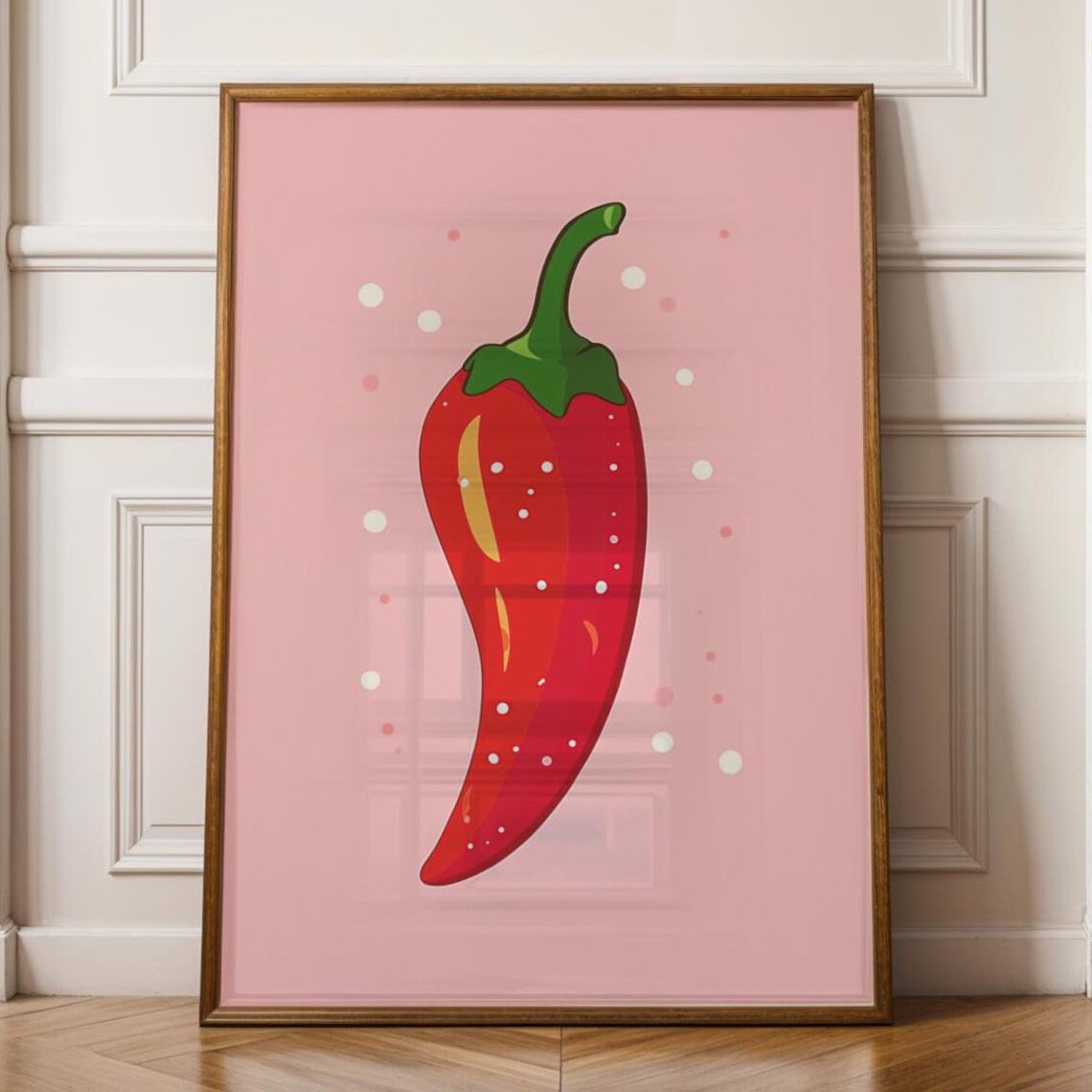 Chili Pepper Vintage Kitchen Art Print, Trendy Decor