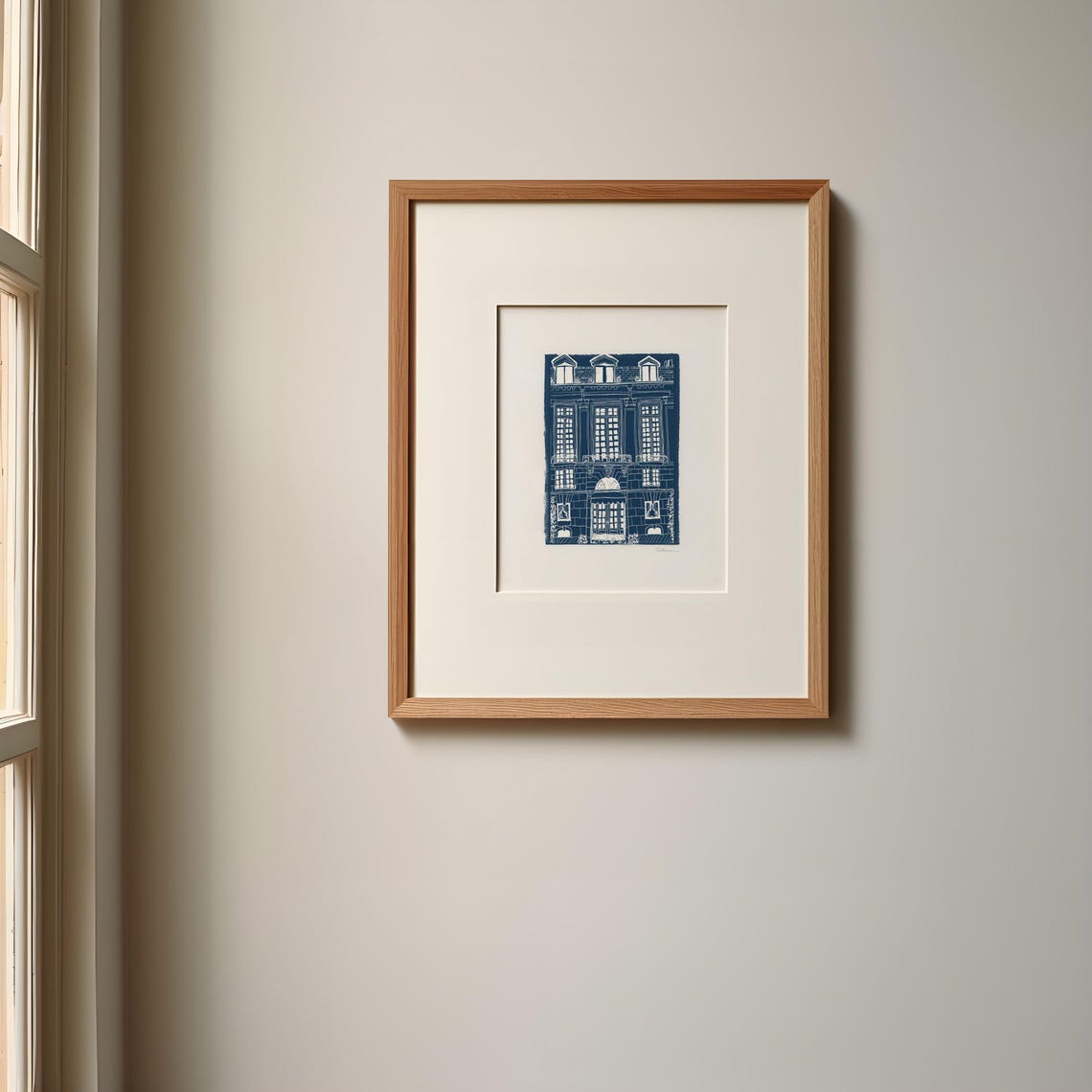 Room Service Blue Print Small Gicle Fine Art Print Illustration Art Minimalist Art Wall Art Drawing Wall Decor Architecture Art - Image 3