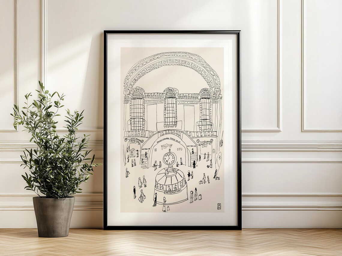 Grand Central Station Minimalist Art Print, New York