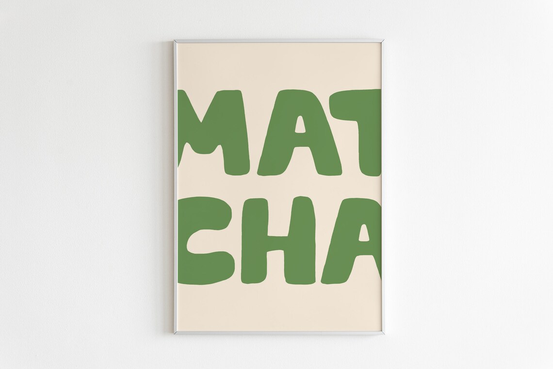 Matcha Poster, Trendy Green Kitchen Art Print