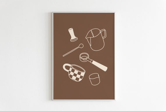 Coffee Art Print, Kitchen Wall Art Poster