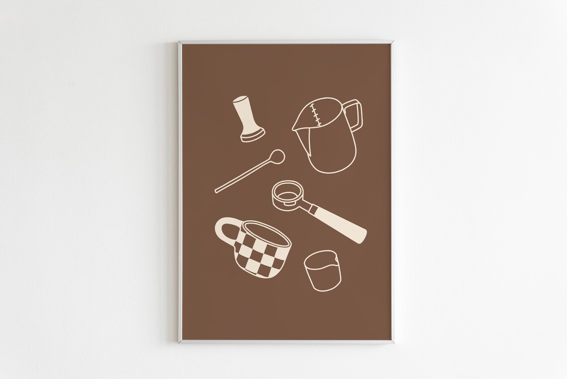 Coffee Art Print, Kitchen Wall Art Poster