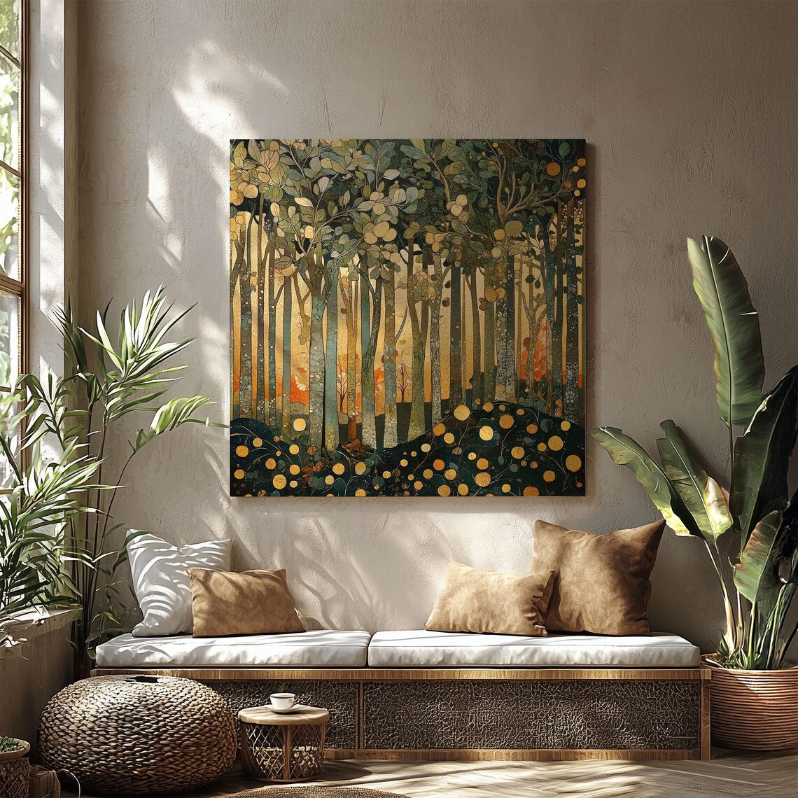 Rustic Forest In Summer, William Morris-Inspired Art Print - Image 2