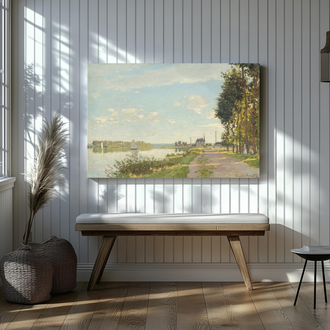 Monet Promenade At Argenteuil Sailboats Riverside Summer Poster - Image 2