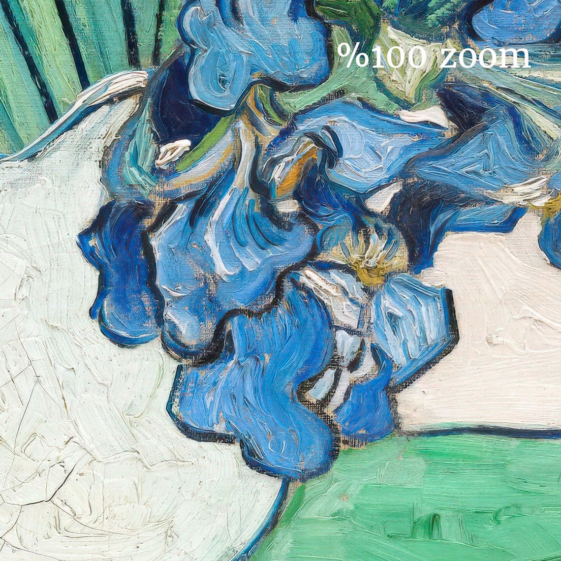 Van Gogh Irises Blue Flowers White Pitcher Classic Art Print - Image 3