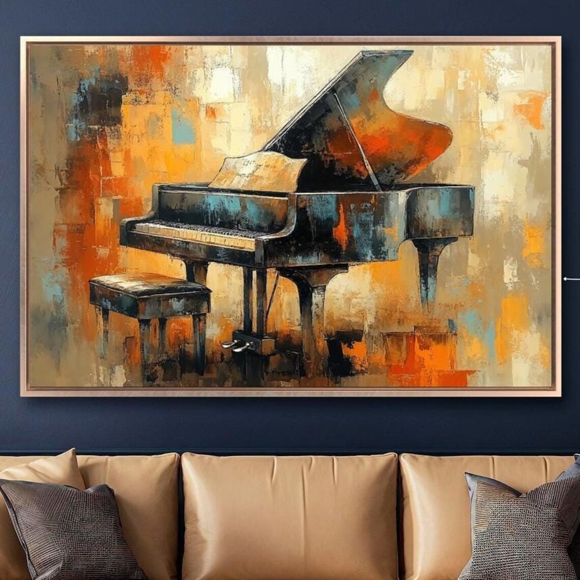 Grand Piano Abstract Art Print, Music Wall Decor