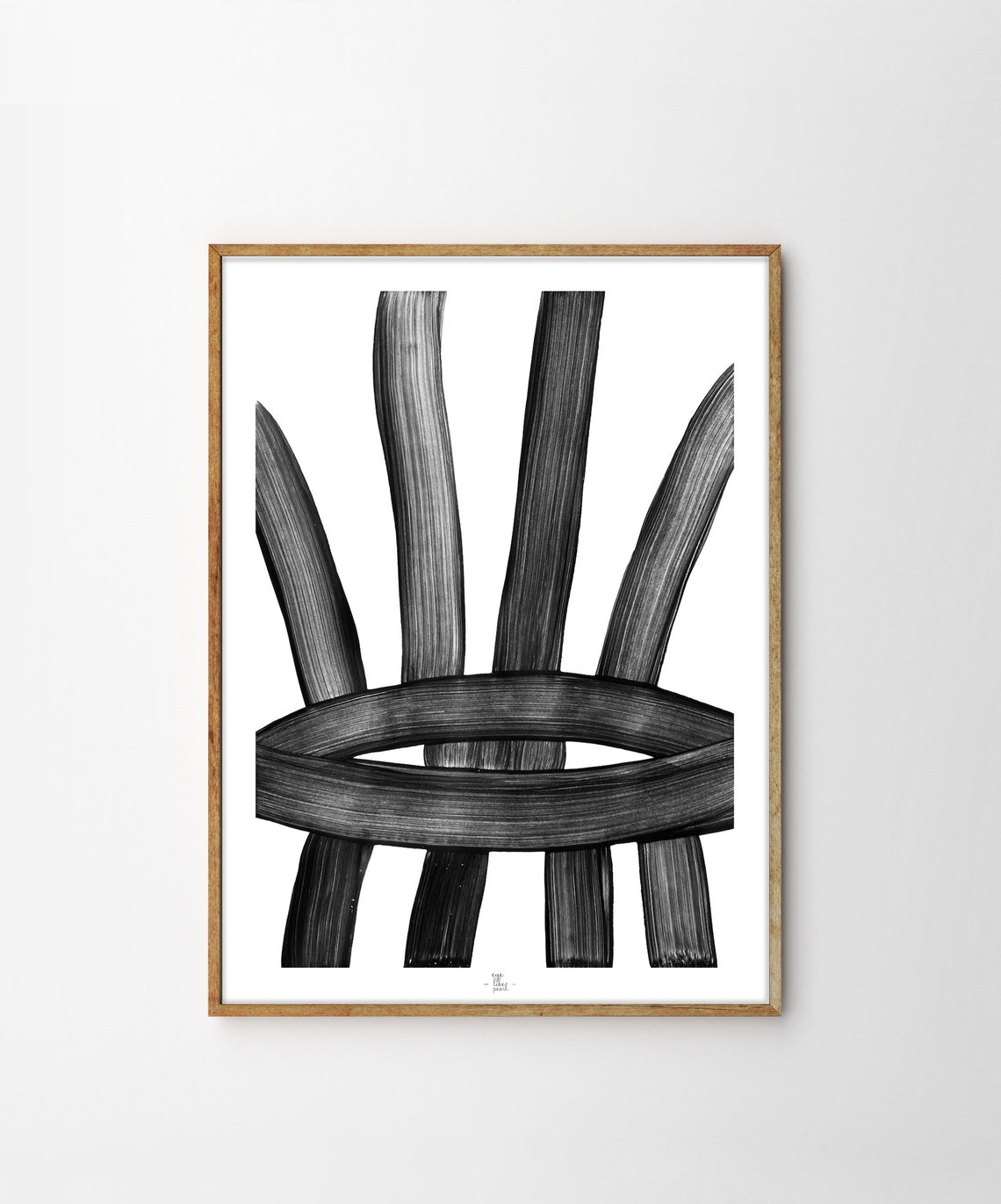 Woven Eye Of Black Brushstroke Strands Graphic Abstract Art Poster - Image 5