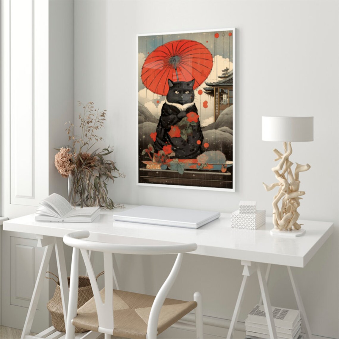 Hokusai Japanese Cat, Asian Wall Art Print - Image 3