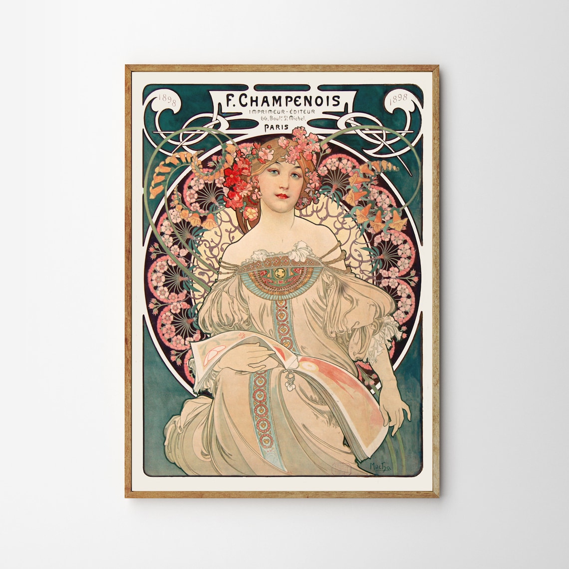 Alfons Mucha Art Nouveau Exhibition Poster, Art Print - Image 4