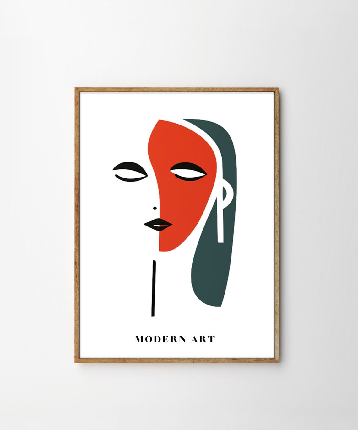 Terracotta Two Faces Modern Art Minimalist Abstract Design Poster - Image 4