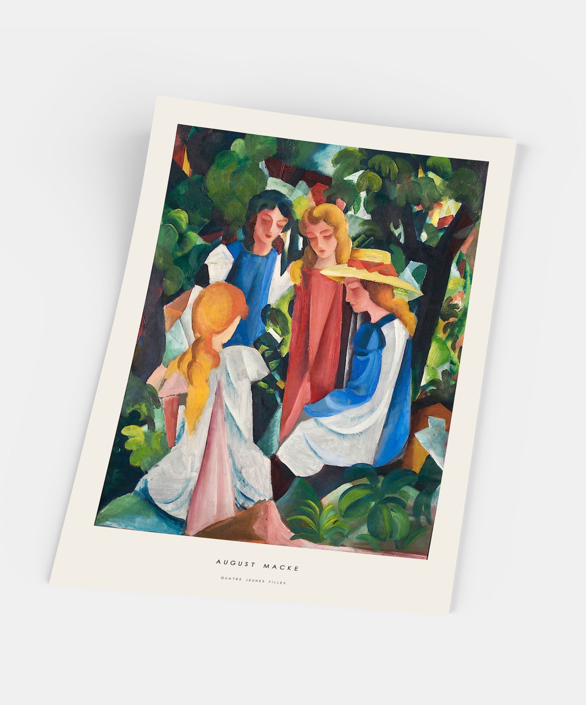 August Macke Four Young Girls Garden Expressionist Art Poster - Image 3