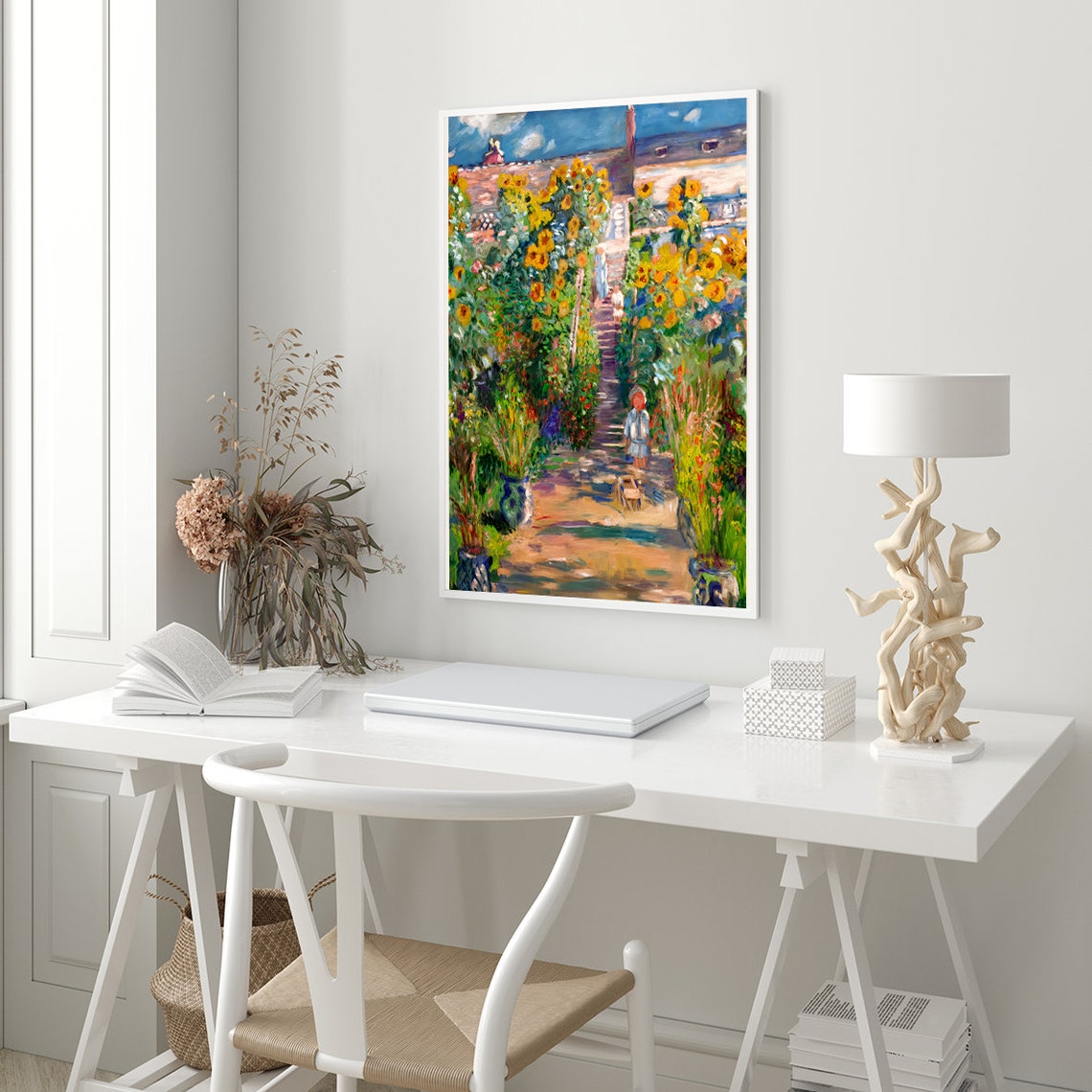 Claude Monet Sunflower Garden Impressionist Summer Scene Poster - Image 3