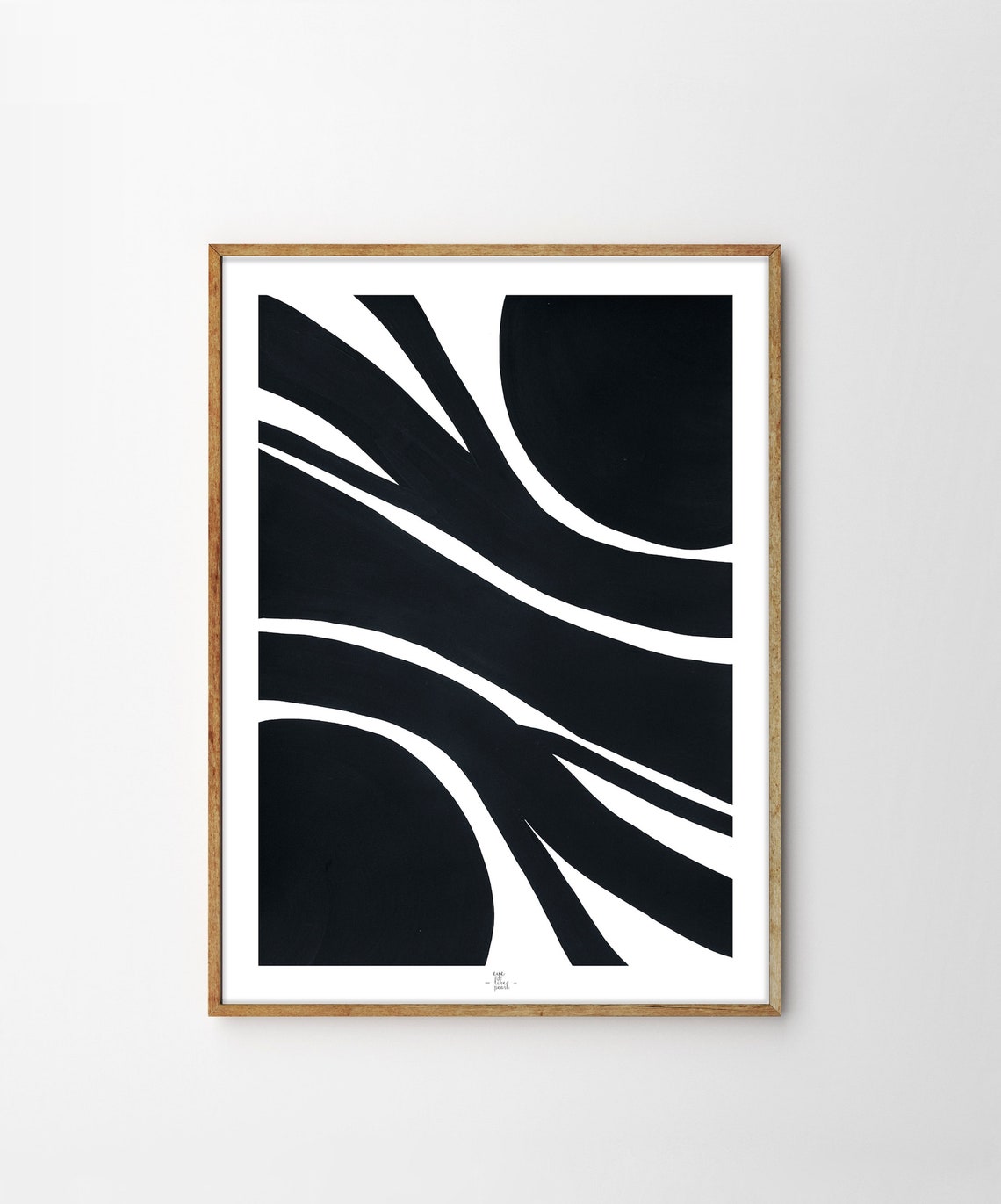 Bold Black And White Waves High Contrast Abstract Art Poster - Image 5
