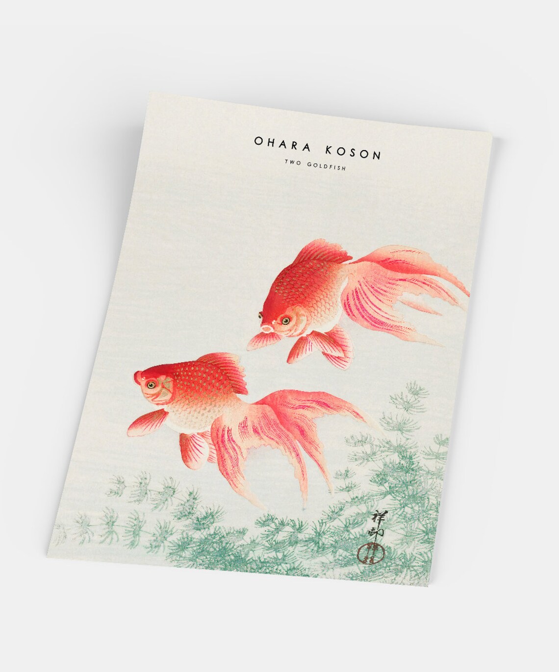 Ohara Koson Two Goldfish Japanese Woodblock Nature Art Poster - Image 5