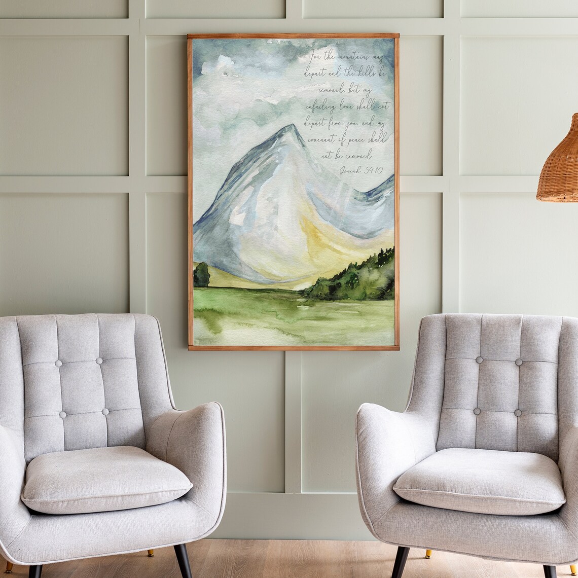Isaiah Scripture Watercolor Art Print, Home Decor - Image 2