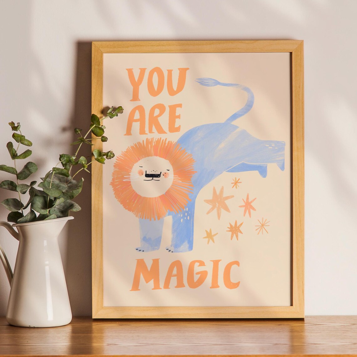 Lion Nursery Decor, Modern Whimsical Animal Print