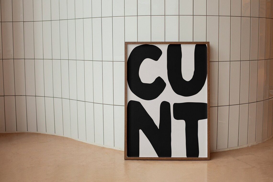 Cnt Funny Typography Poster, Neutral Black Quote Print