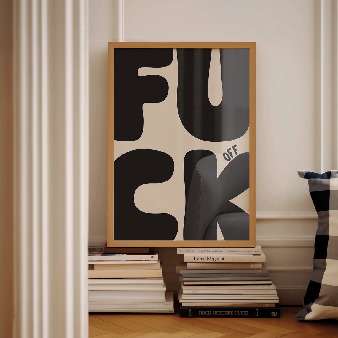 Fuck Off Art Print Funy Neutral And Black Sweary Poster Retro Trendy Apartment Wall Art Aesthetic Living Room Decor Sweary Wall Art Gifts - Image 2