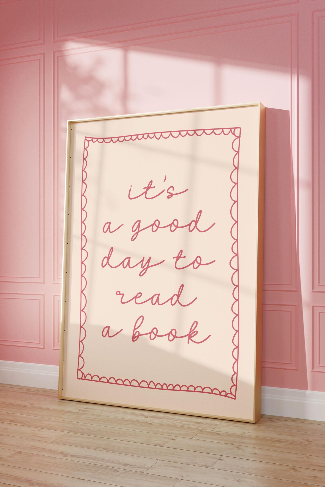 Its A Good Day To Read Pink Hand-Drawn Poster